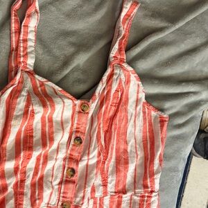 Striped Sleeveless Button-Up Dress